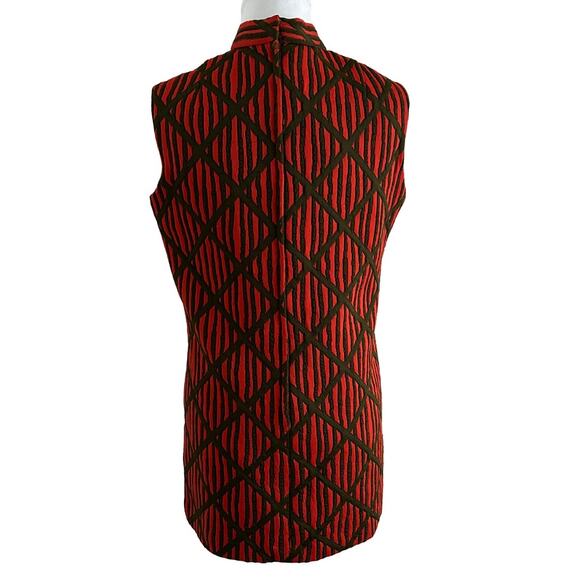 Vintage MOD Shift 60s Mod Geometric Mock Neck Sleeveless Dress/Top - Picture 3 of 7